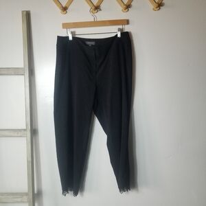 THE LIMITED WOMEN'S CROPPED DRESSY BLACK PANTS WITH LACE DETAIL SIZE 14